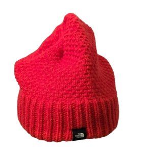 The North Face Red Orange Knit Beanie Hat